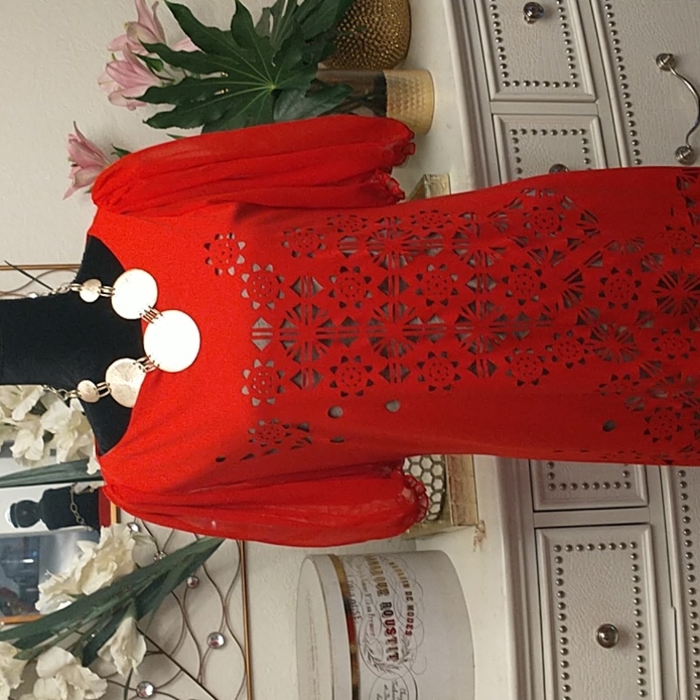 Red Eyelet Dress